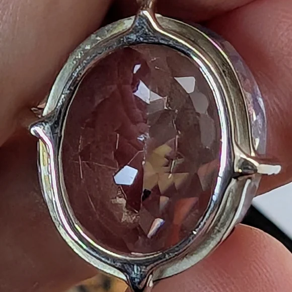 Natural Pink Amethyst Pendant S925 Sterling Silver Pendant - Picture 11 of 11